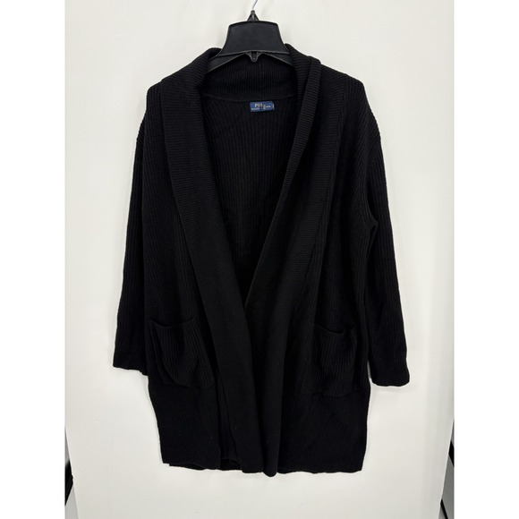 Polo Ralph Lauren Sweaters - Polo Ralph Lauren Merino Wool Cashmere Ribbed Knit Open Front Cardigan Sweater M